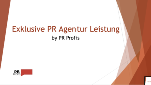 12 Monate Exklusive PR Agentur Leistung